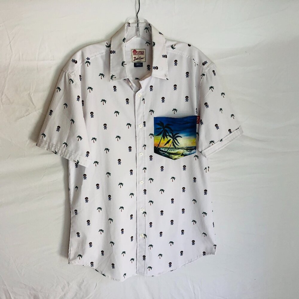RSVLTS The Roosevelts X‎ Bob Ross Men's Size Small Button Up Hawaiian Shirt